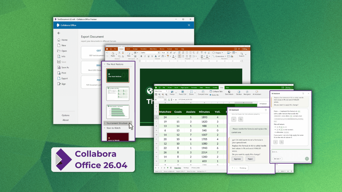 Collabora Office 26.04 Keeps AI Optional and Refines Writer and Calc
