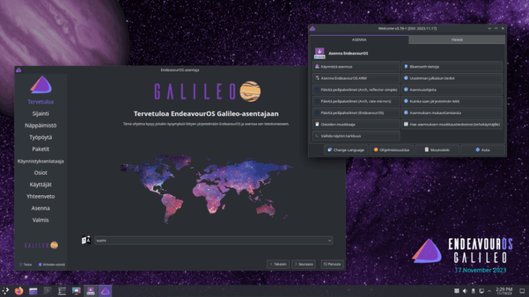 EndeavourOS Galileo now uses KDE Plasma by default