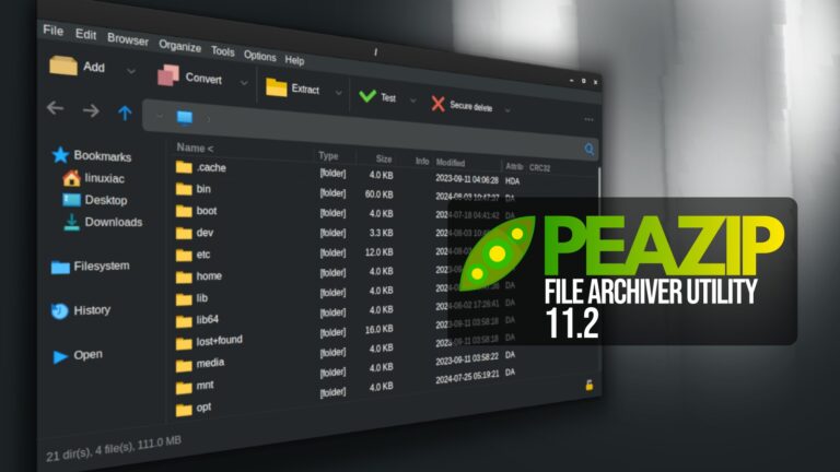 PeaZip 11.2 File Archiver Adds ZIM Archive Support