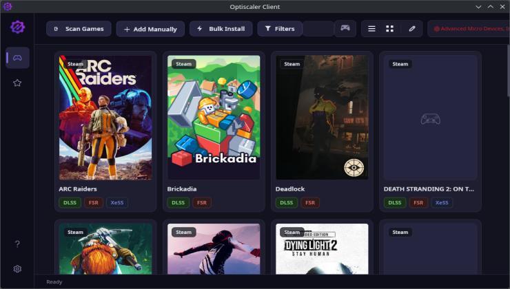 OptiScaler Client 1.0.6 adds Heroic Games Launcher support, experimental gamepad support, FSR 4.1.1 for older GPUs